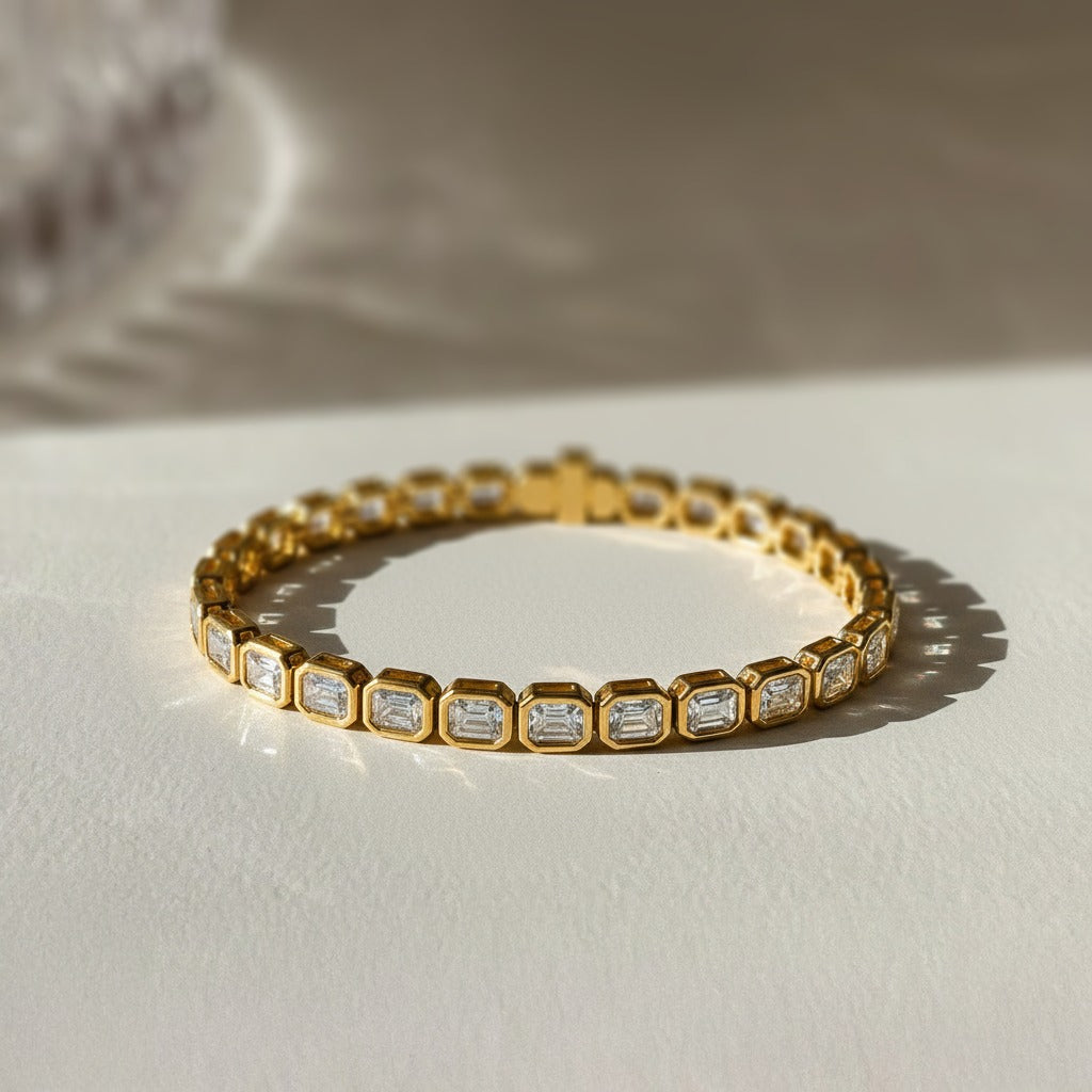 Inaya Emerald-Cut Tennis Lab Diamond Bracelet