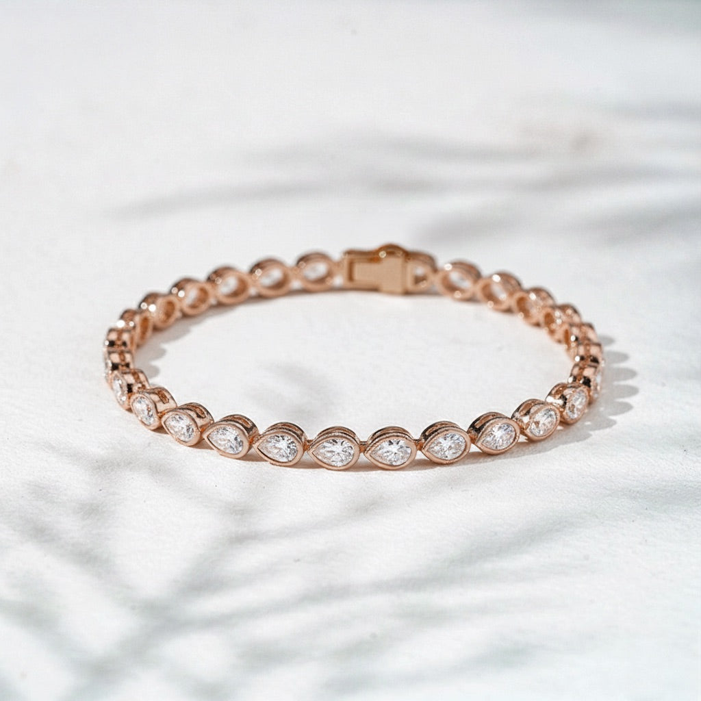 Alethea Pear-Cut Tennis Lab Diamond Bracelet