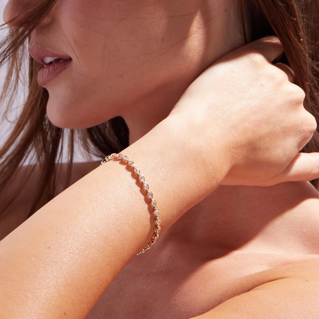 Alethea Pear-Cut Tennis Lab Diamond Bracelet