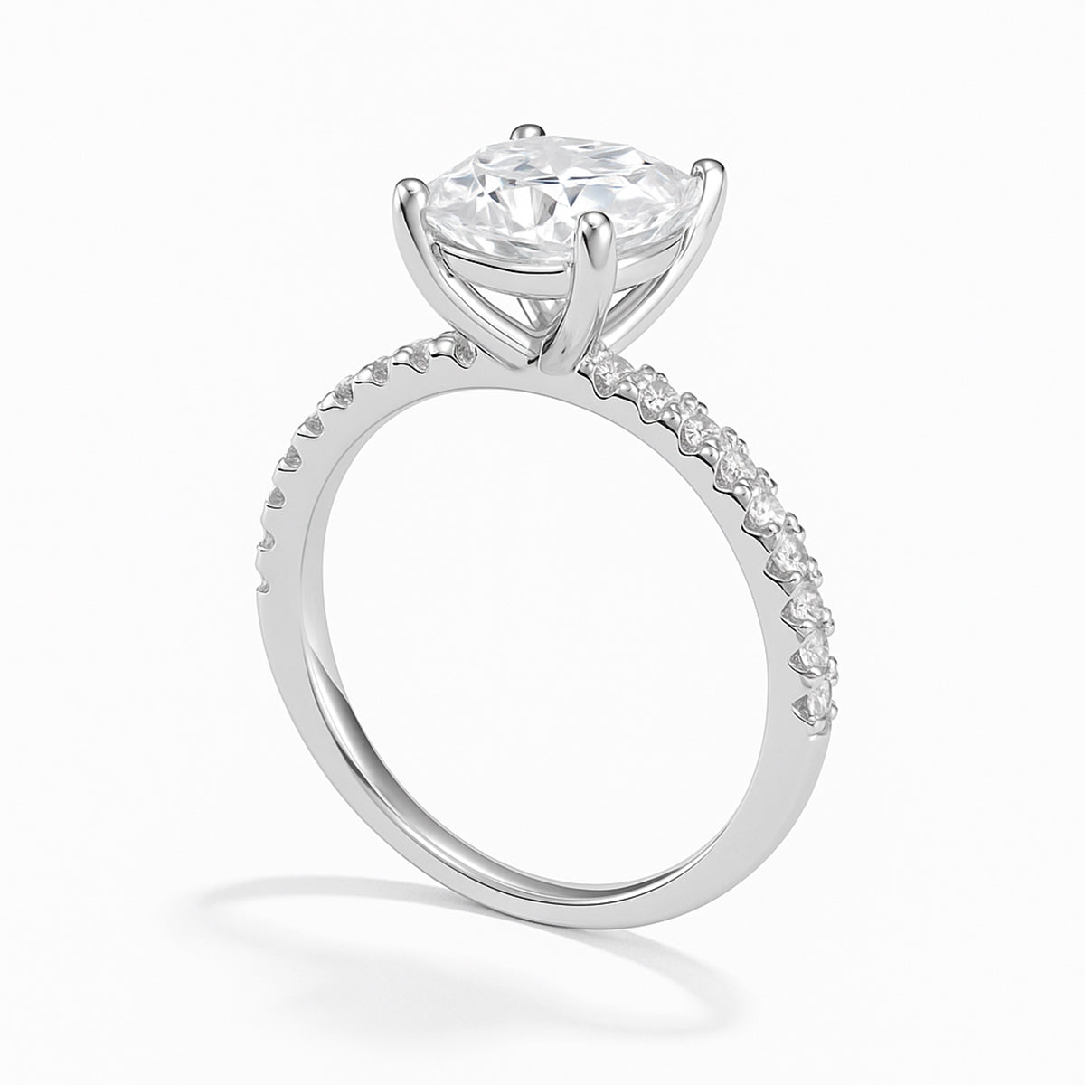Blissie Cushion-Cut Pavé Moissanite Ring