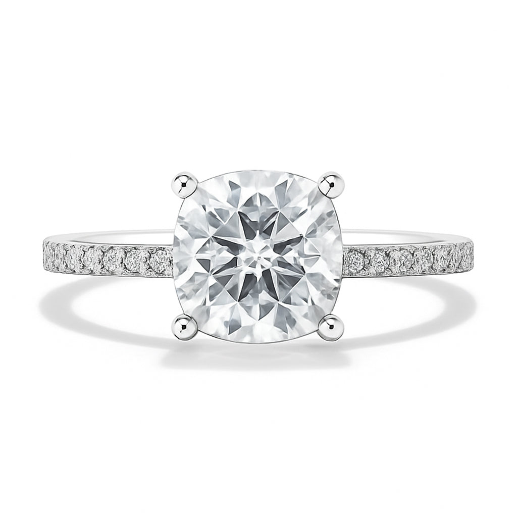 Blissie Cushion-Cut Pavé Moissanite Ring