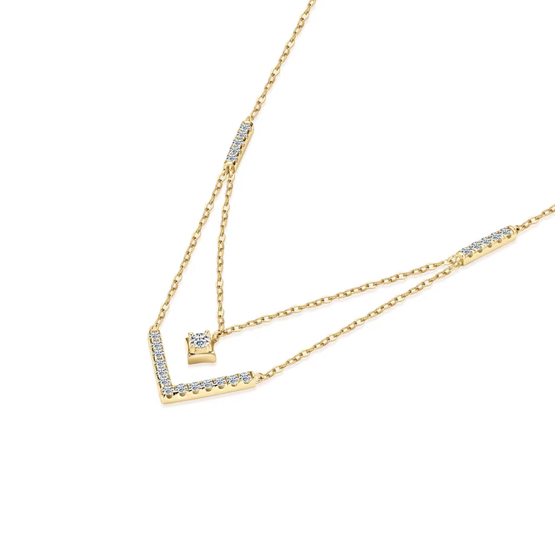 Calla Layered Moissanite  Necklace