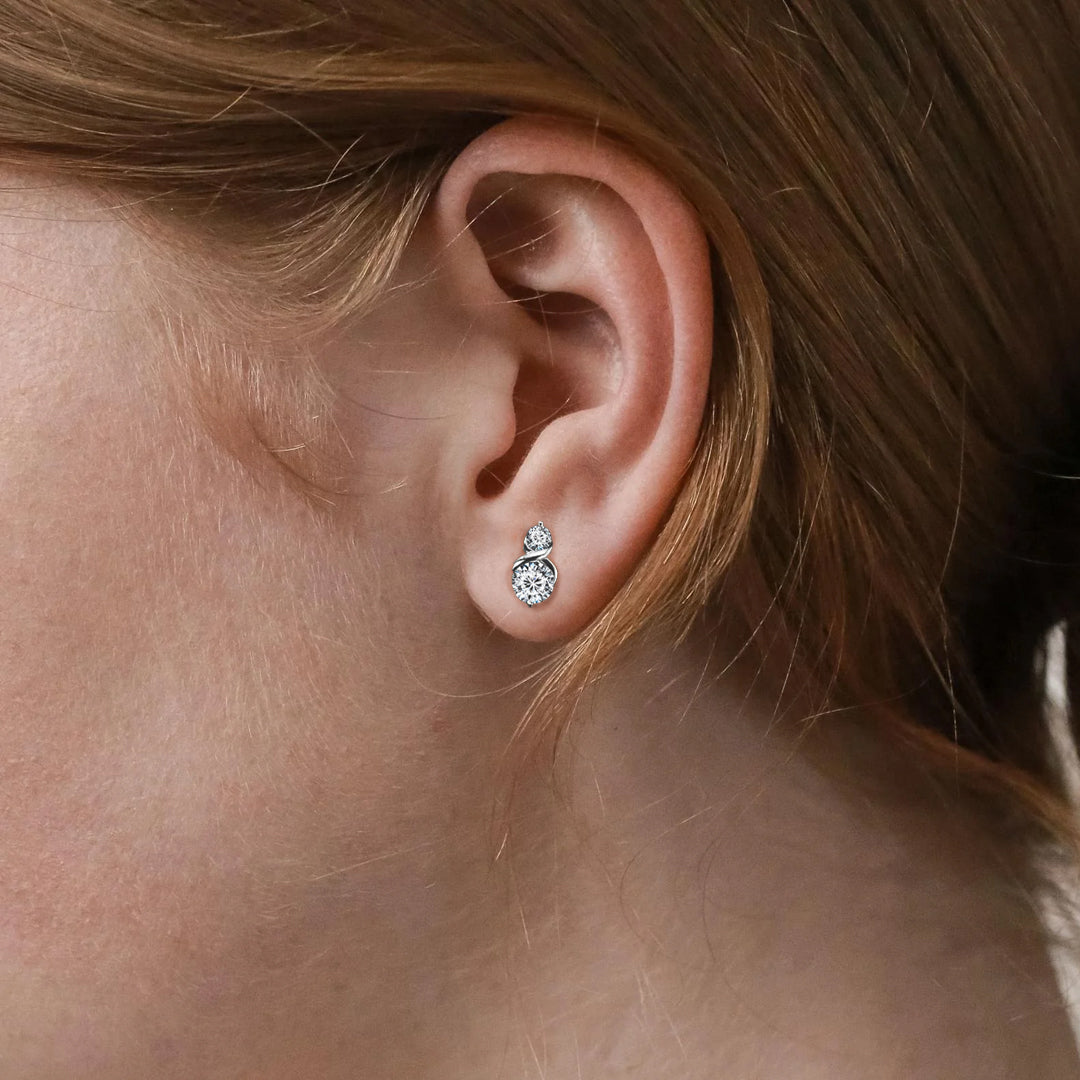 Camila 2 Stone Moissanite Earrings