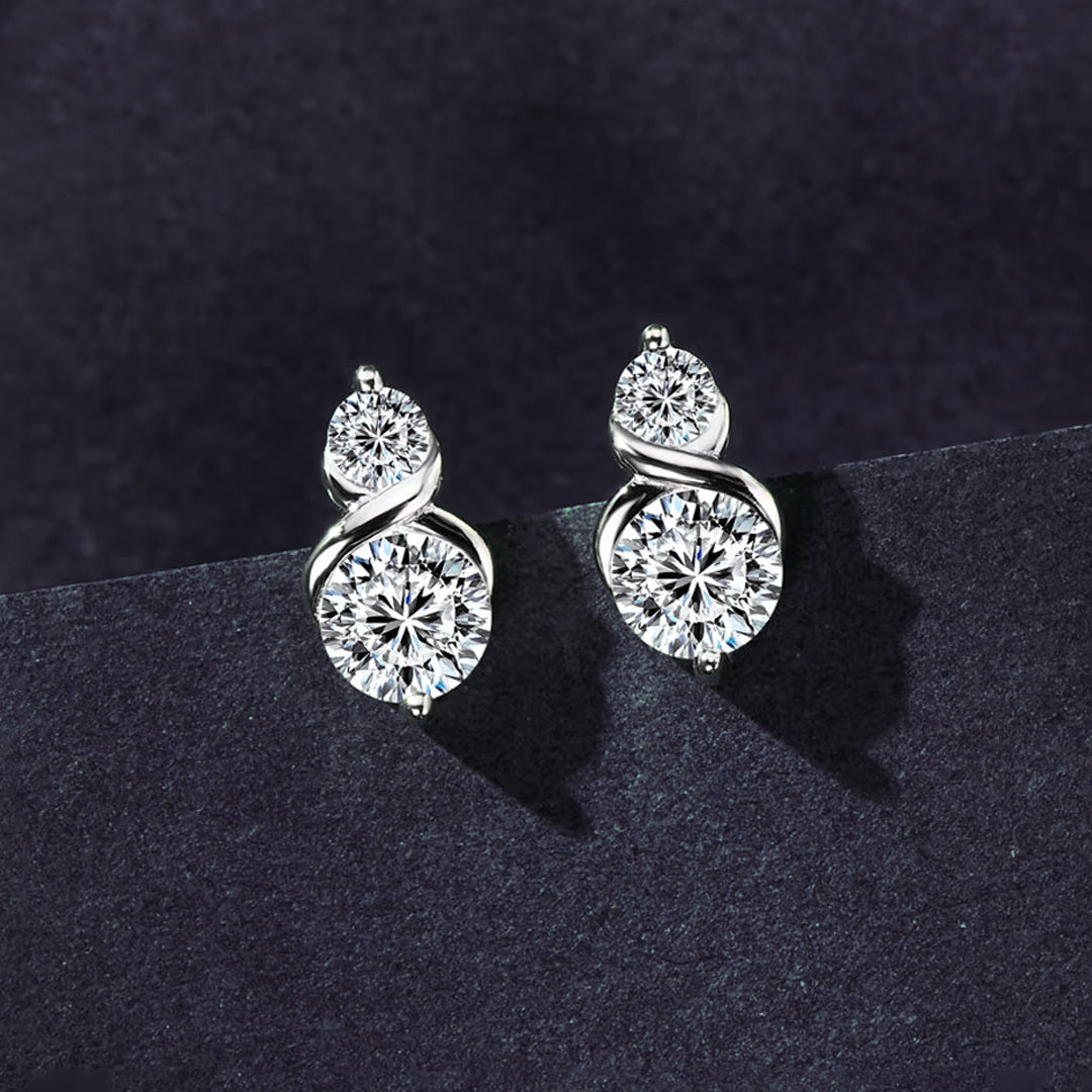 Camila 2 Stone Moissanite Earrings