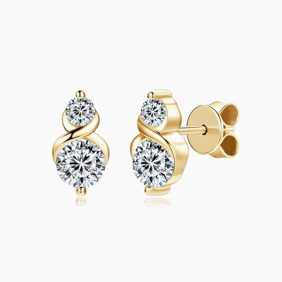 Camila 2 Stone Moissanite Earrings