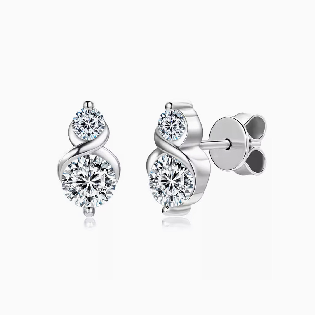 Camila 2 Stone Moissanite Earrings