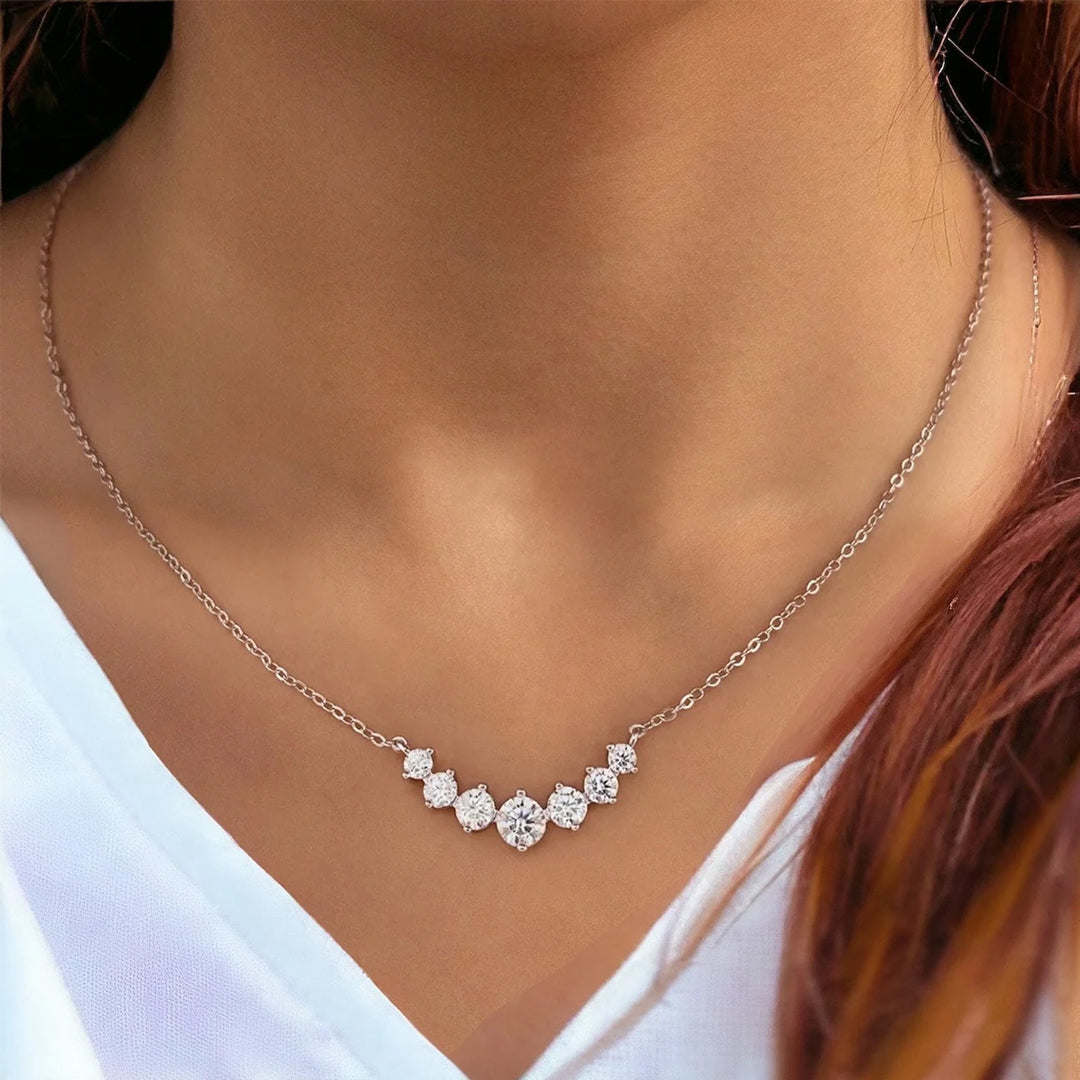 Cascade 6 Round-Cut Moissanite Necklace