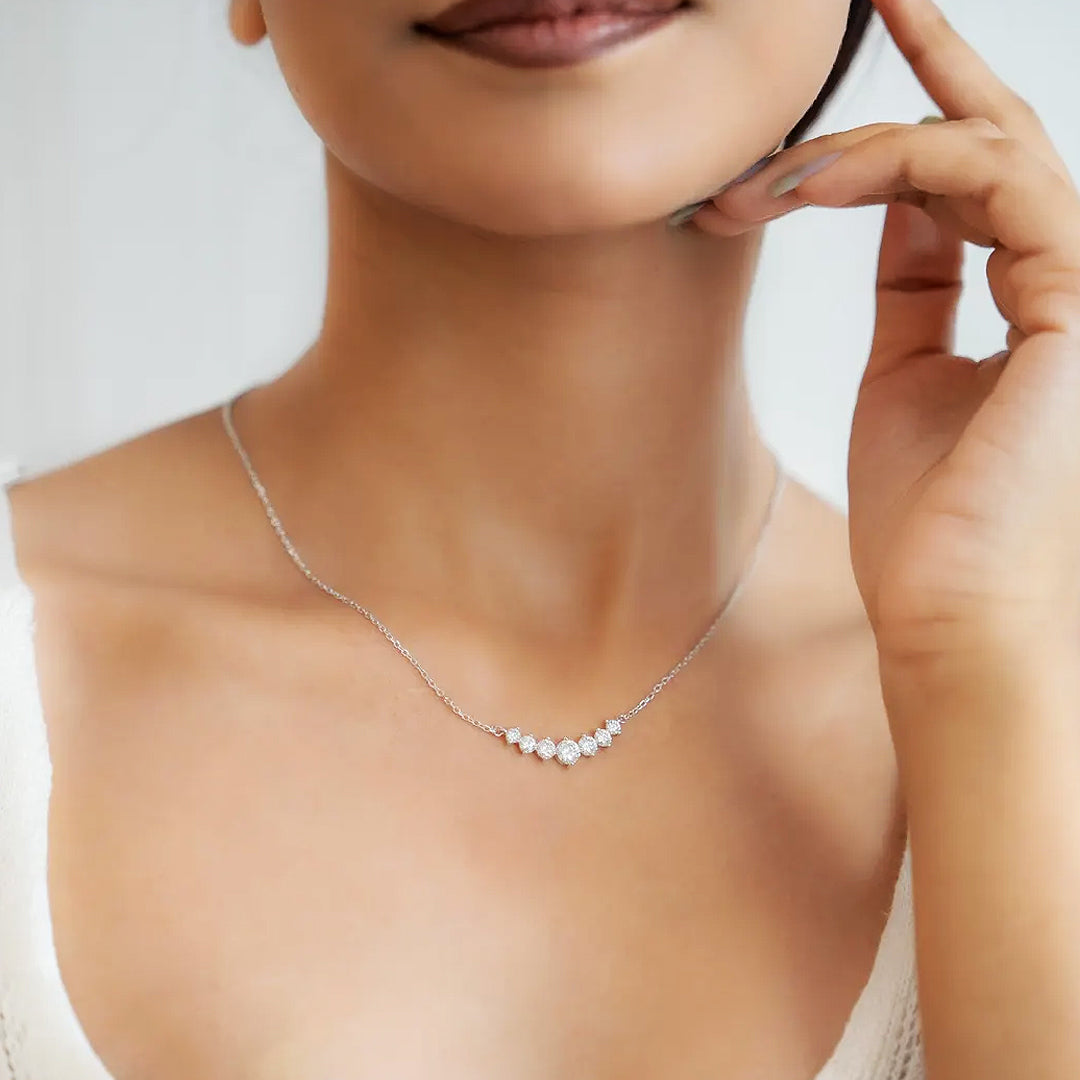 Cascade 6 Round-Cut Moissanite Necklace