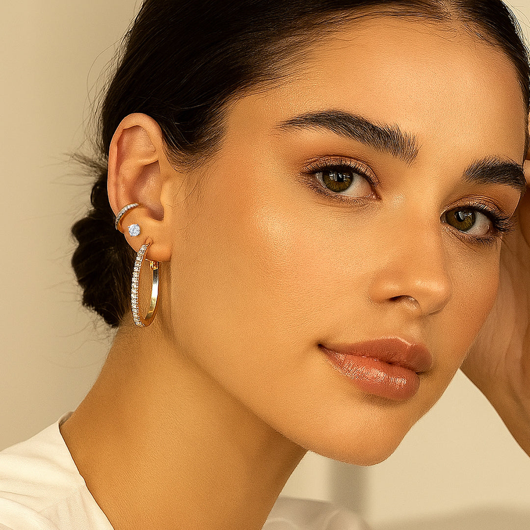 Chana Moissanite Hoop Earrings