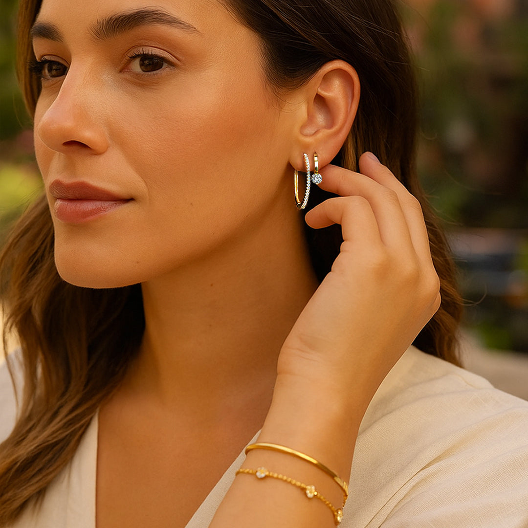 Chana Moissanite Hoop Earrings