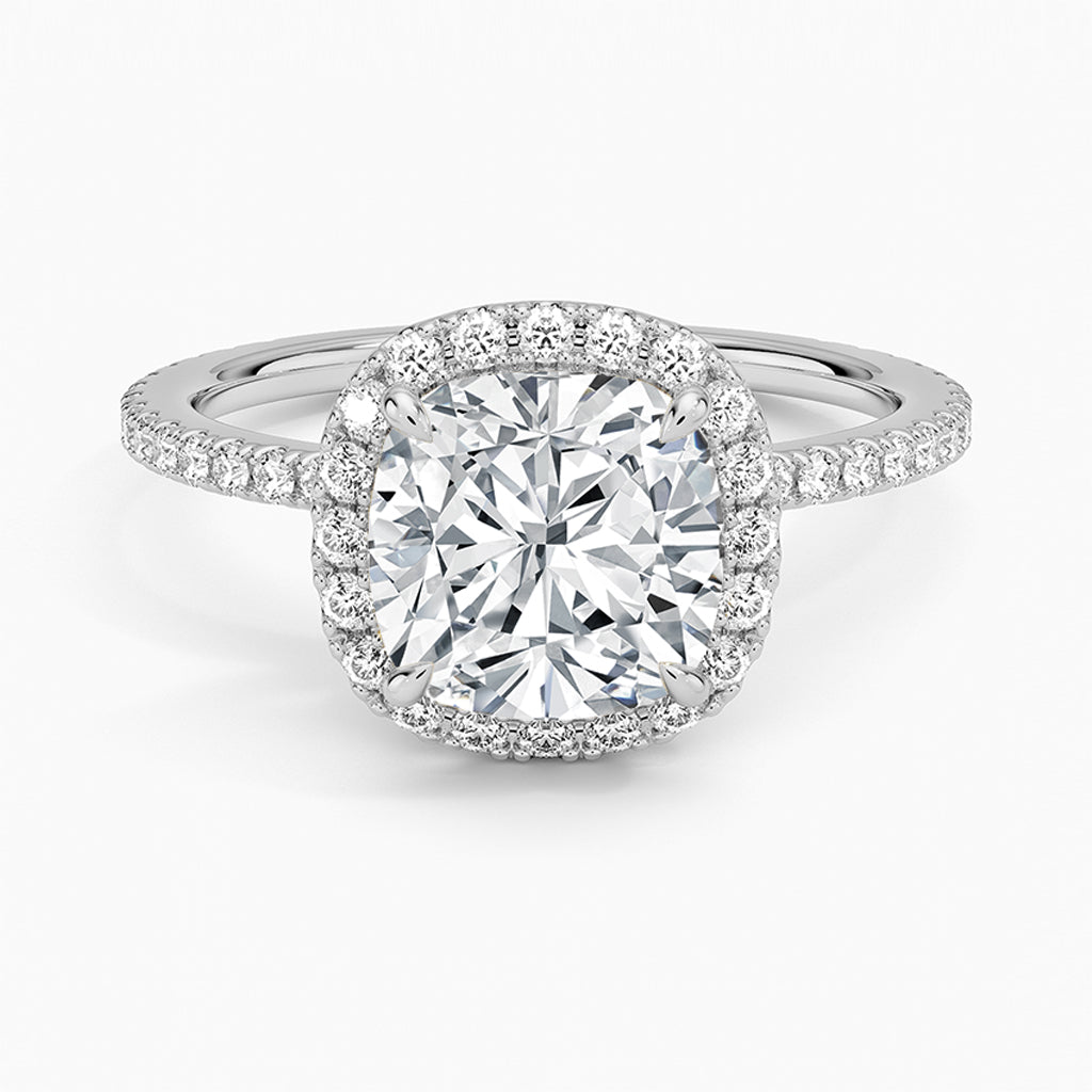 Liora Cushion-Cut Pavé Lab Diamond Halo Ring