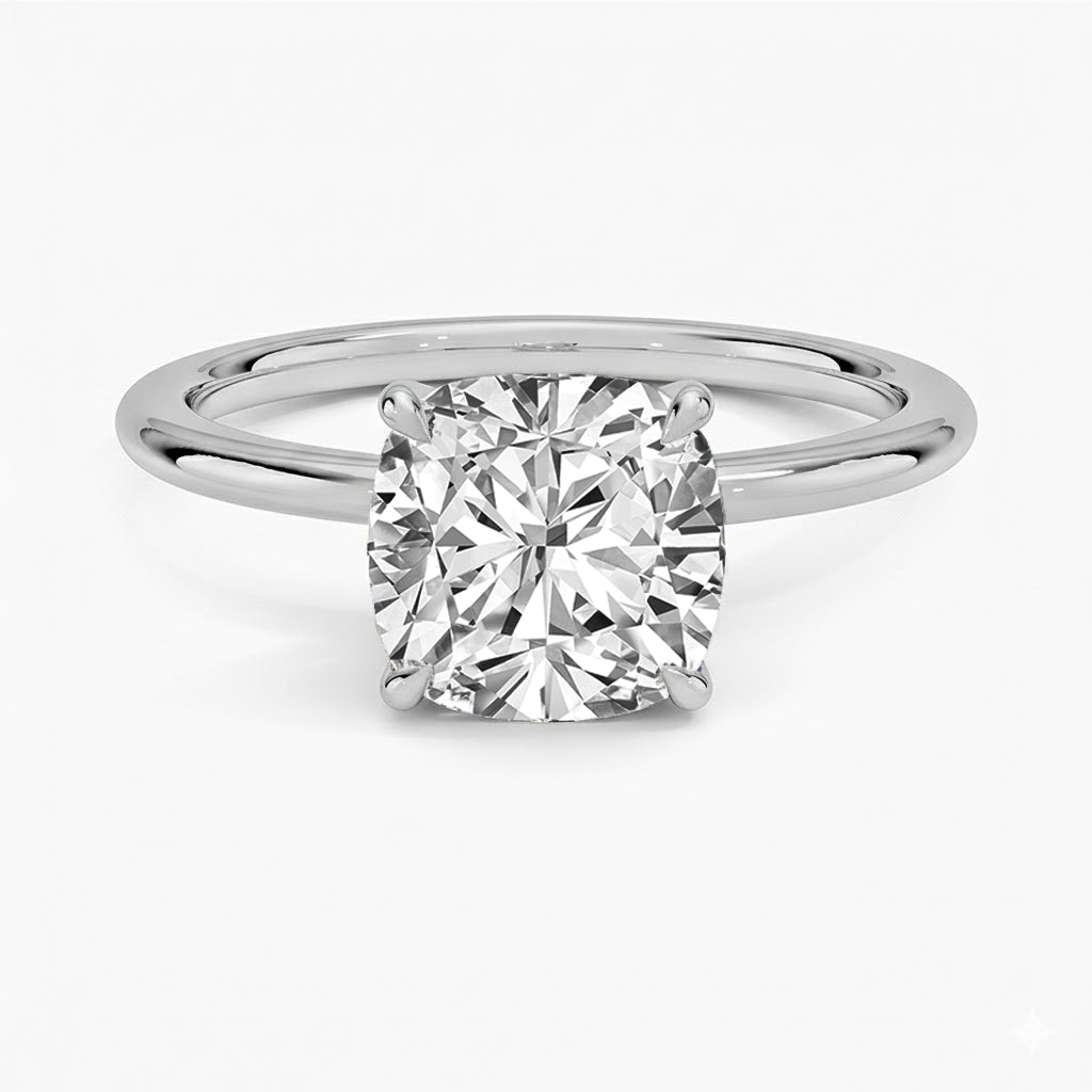 Erin Cushion-Cut Hidden Halo Lab Diamond Ring