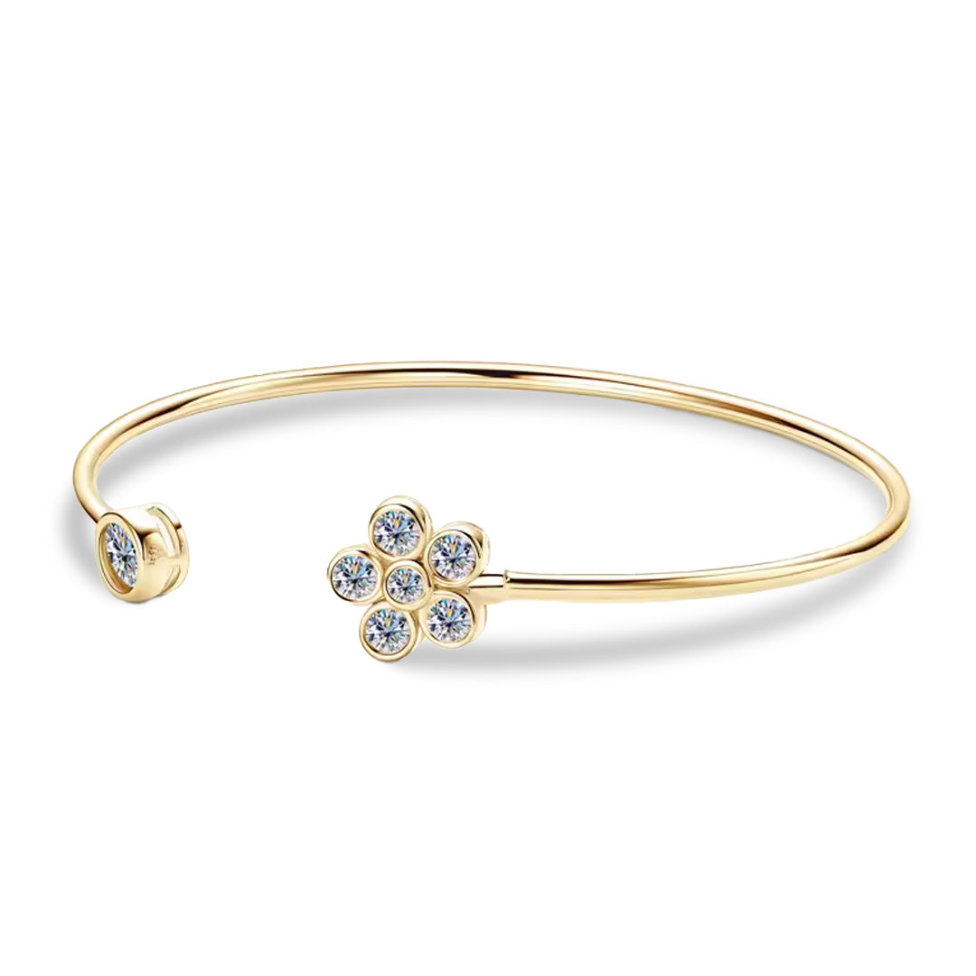 Daisy Moissanite Cuff Bracelet