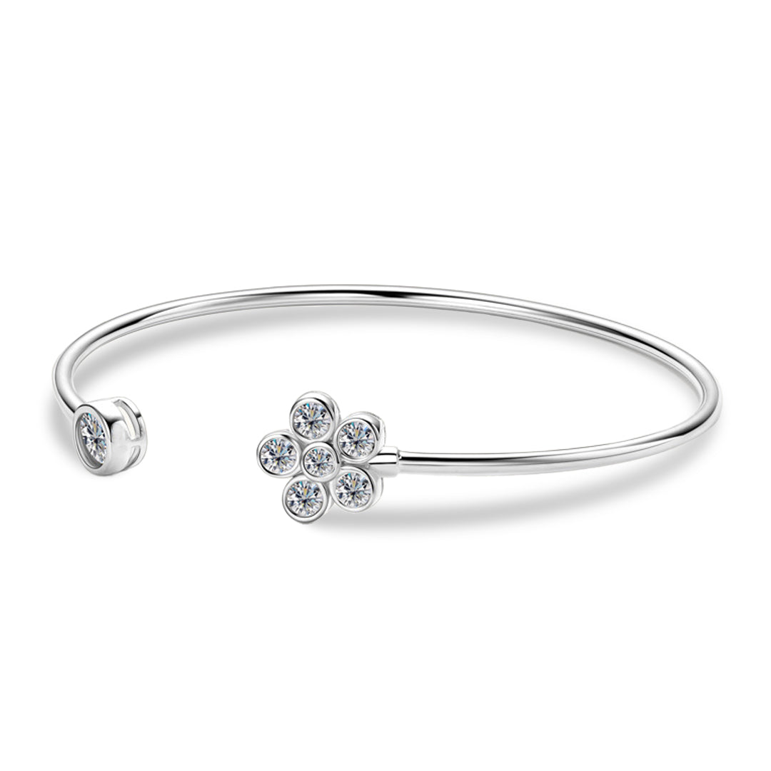 Daisy Moissanite Cuff Bracelet