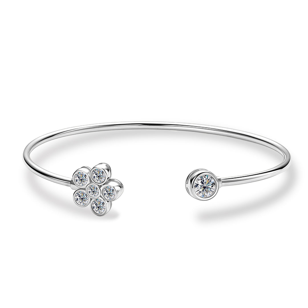 Daisy Moissanite Cuff Bracelet