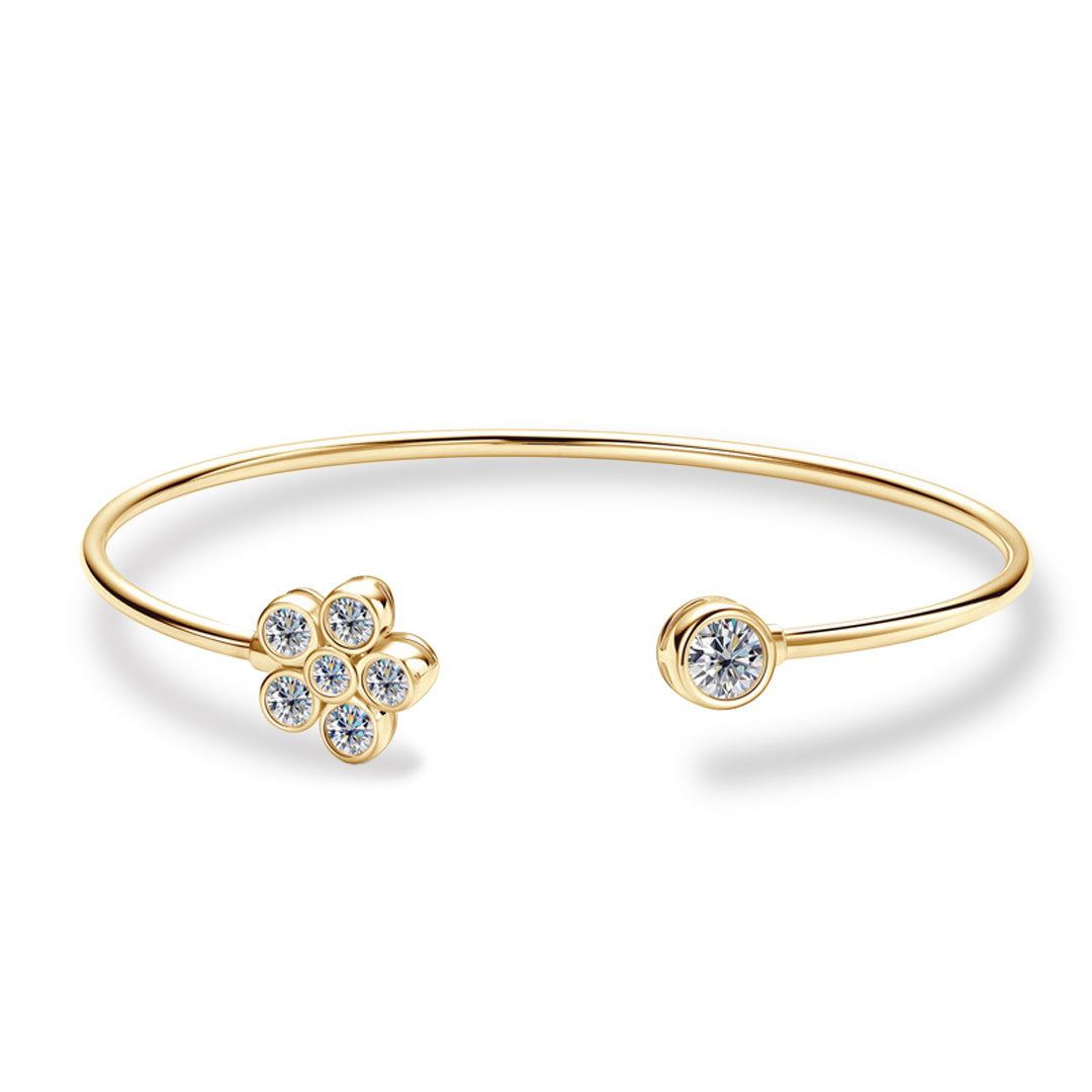 Daisy Moissanite Cuff Bracelet