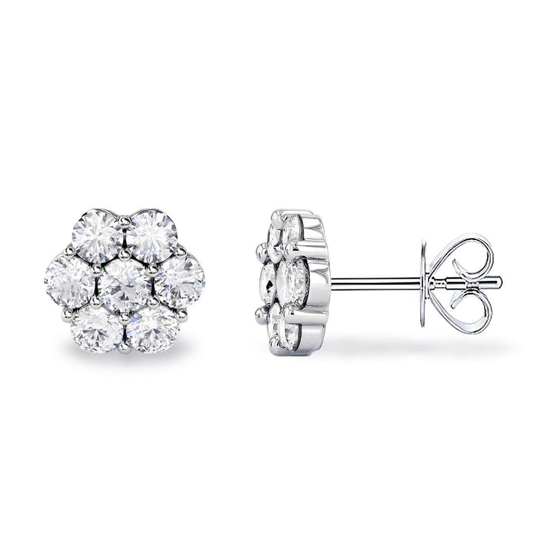 Daisy Fleur Moissanite Stud Earrings