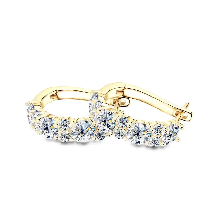 Cascade Moissanite Hoop Earrings