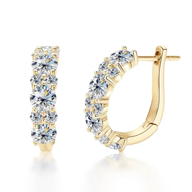 Cascade Moissanite Hoop Earrings