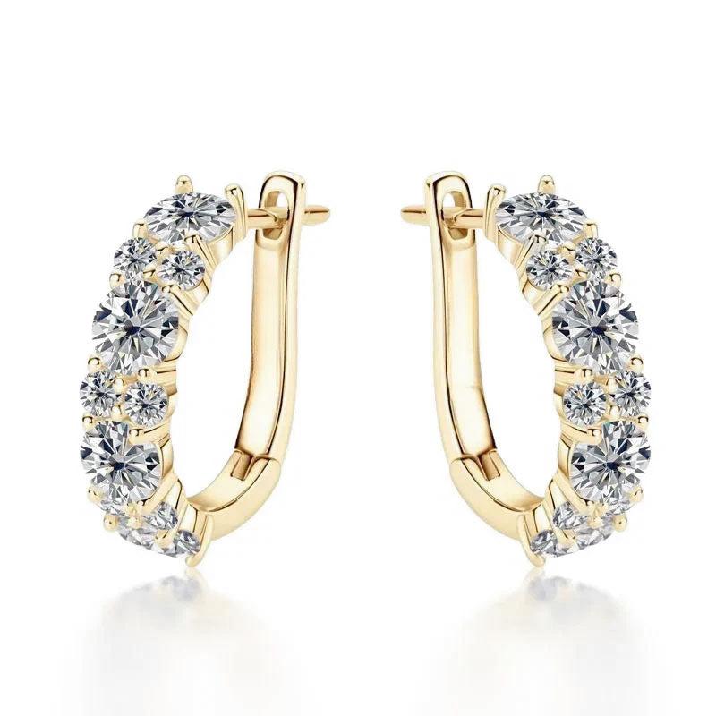 Cascade Moissanite Hoop Earrings