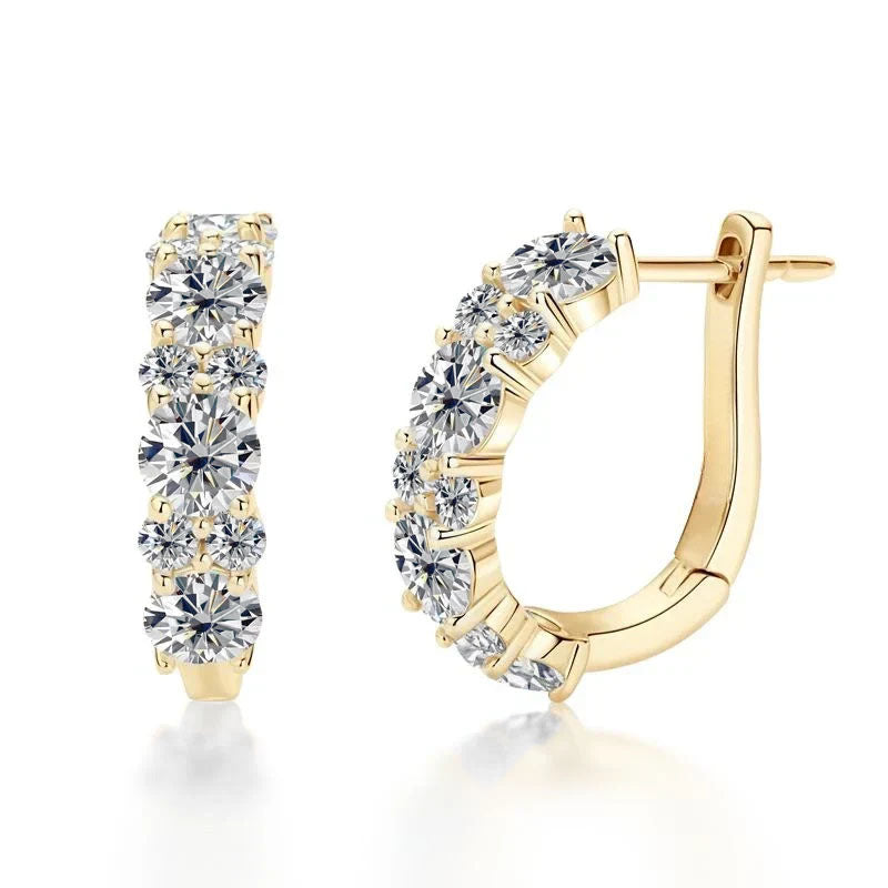 Cascade Moissanite Hoop Earrings