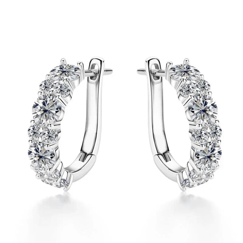 Cascade Moissanite Hoop Earrings