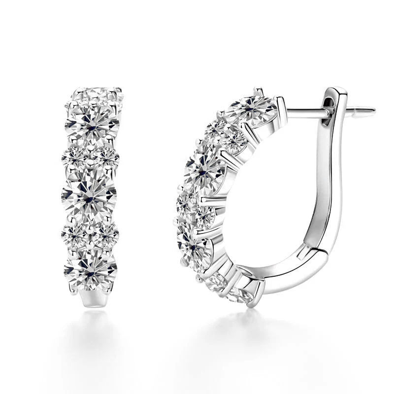 Cascade Moissanite Hoop Earrings