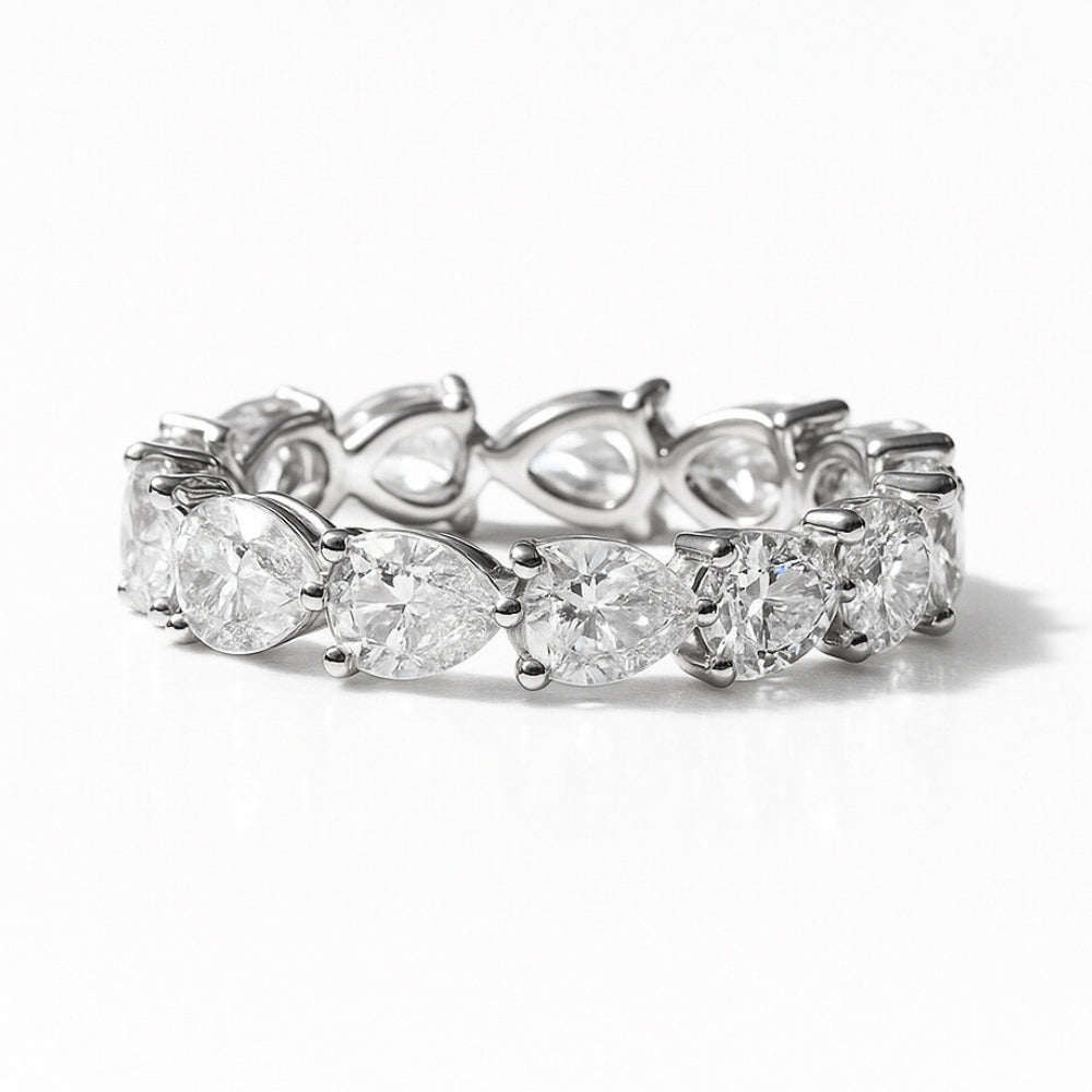 Elysian Pear-Cut Moissanite Eternity Ring