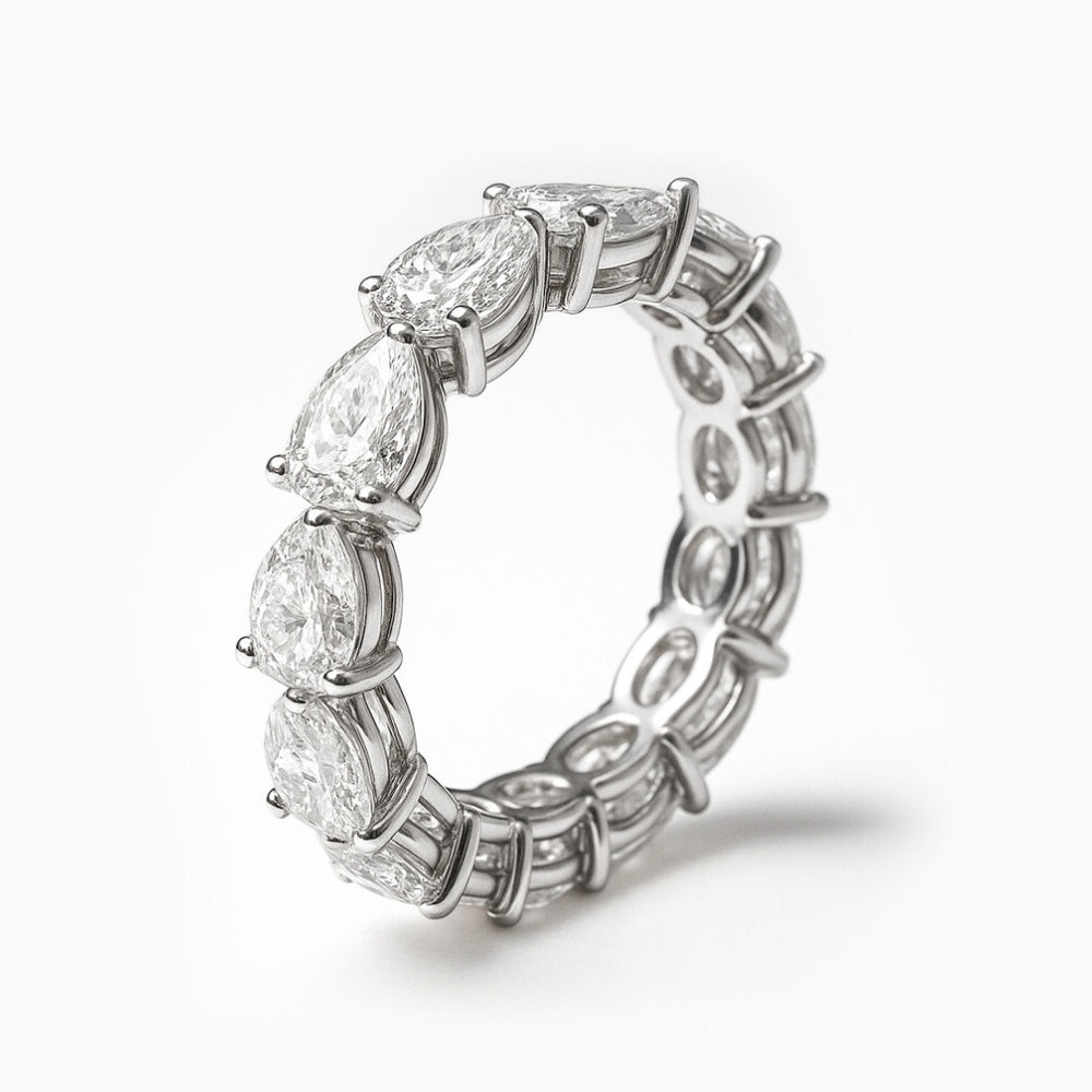 Elysian Pear-Cut Moissanite Eternity Ring