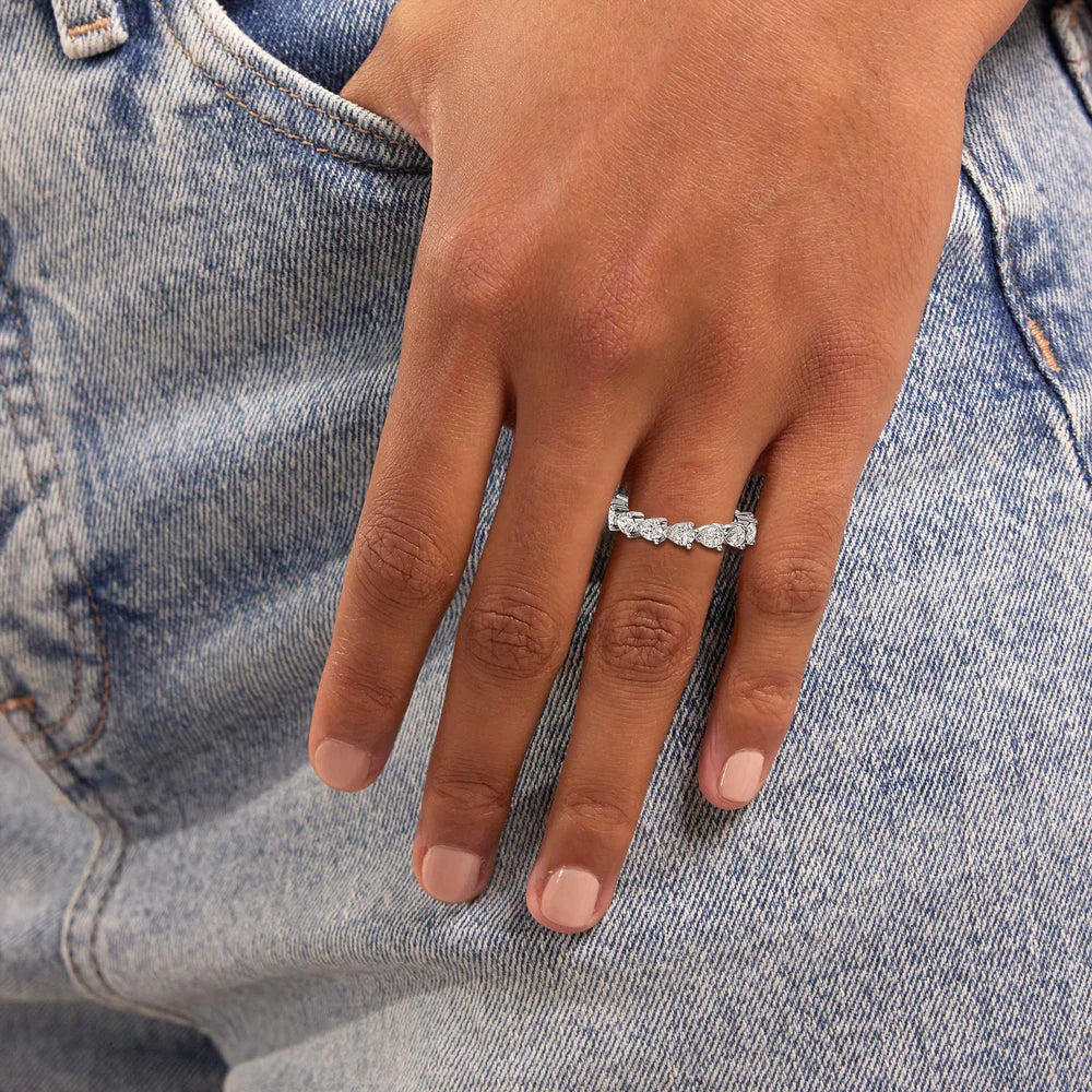 Elysian Pear-Cut Moissanite Eternity Ring