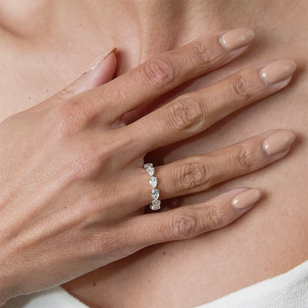 Elysian Pear-Cut Moissanite Eternity Ring