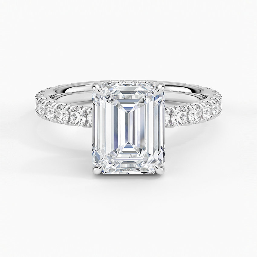 Ariston Emerald-Cut Moissanite Halo Ring