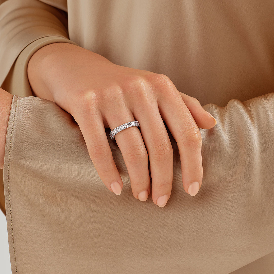 Half Emerald-Cut Eternity Ring
