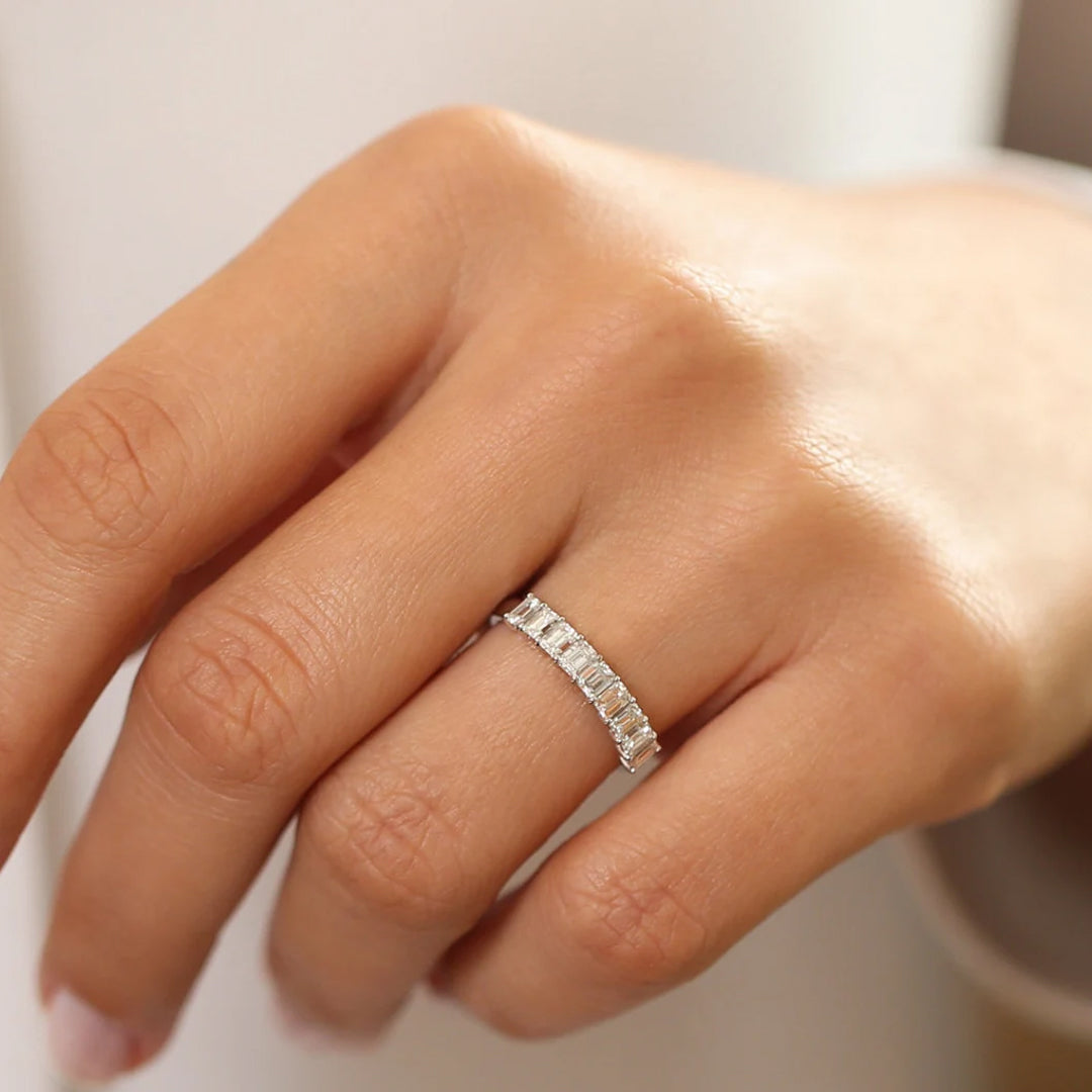 Half Emerald-Cut Eternity Ring