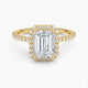 Daphne Emerald-Cut Pavé Lab Diamond Halo Ring