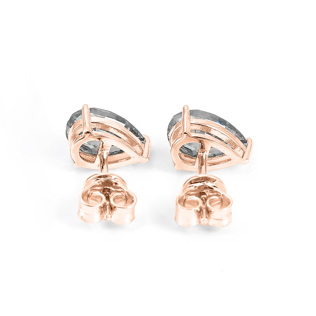 Ember Pear-Cut Grey Moissanite Stud Earrings