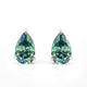 Verdora Pear-Cut Green Moissanite Stud Earrings