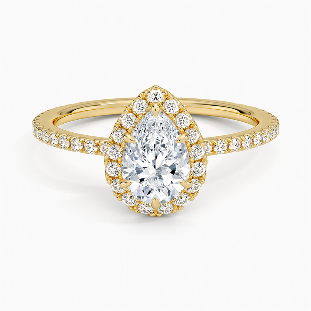 Josie Pear-Cut Pavé Moissanite Halo Ring