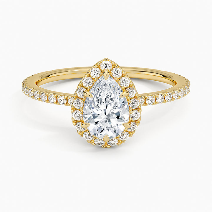 Josie Pear-Cut Pavé Lab Diamond Halo Ring