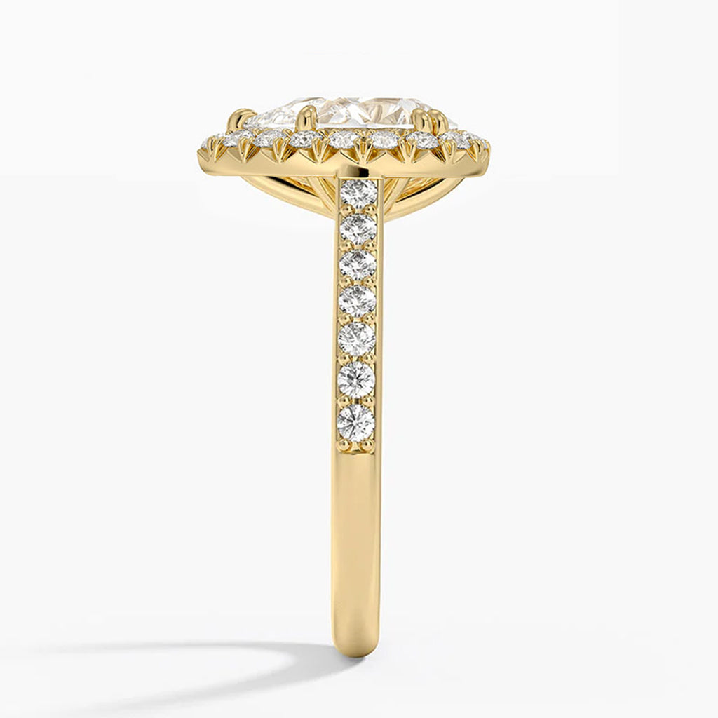 Josie Pear-Cut Pavé Moissanite Halo Ring