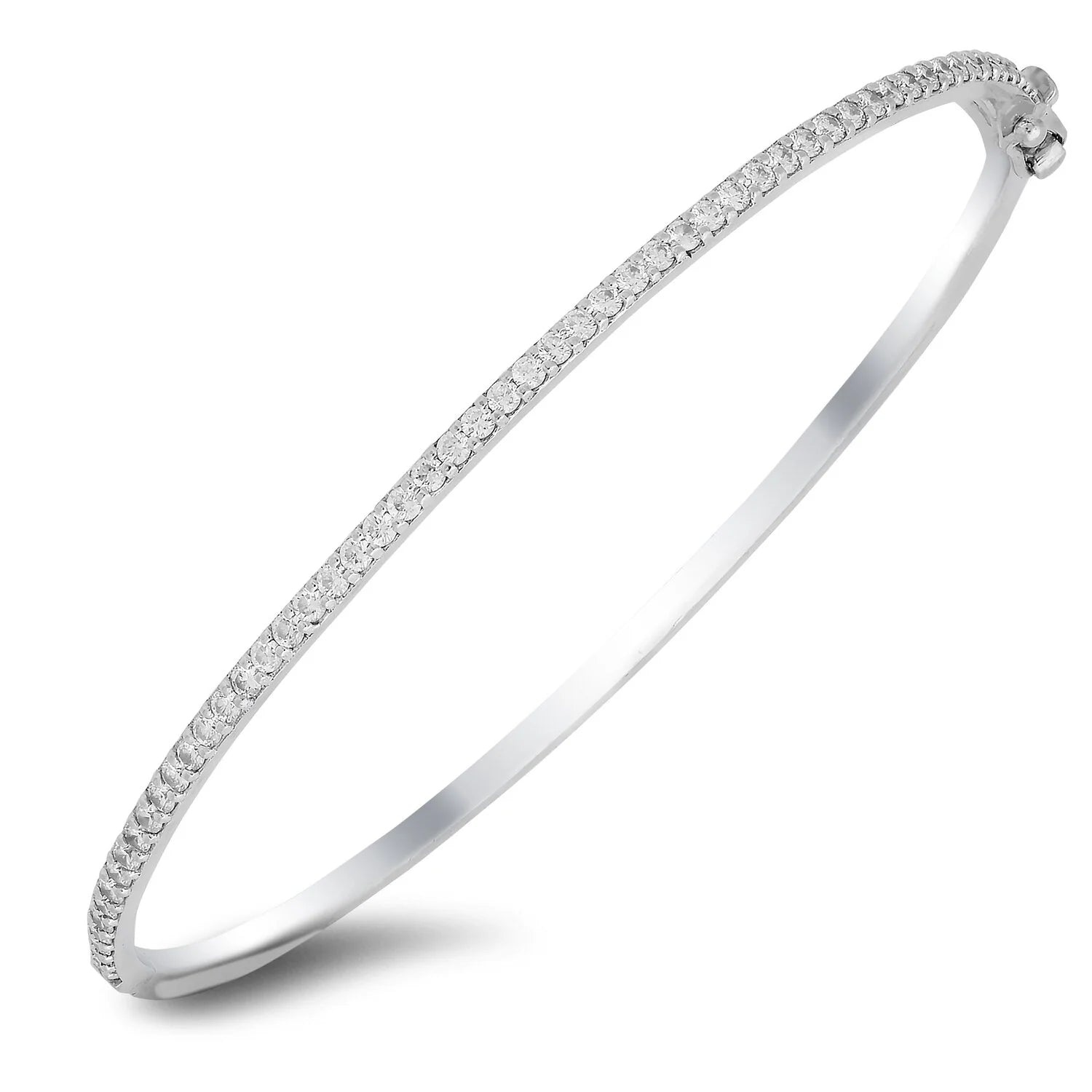 Charlotte Moissanite Hinged Bangle