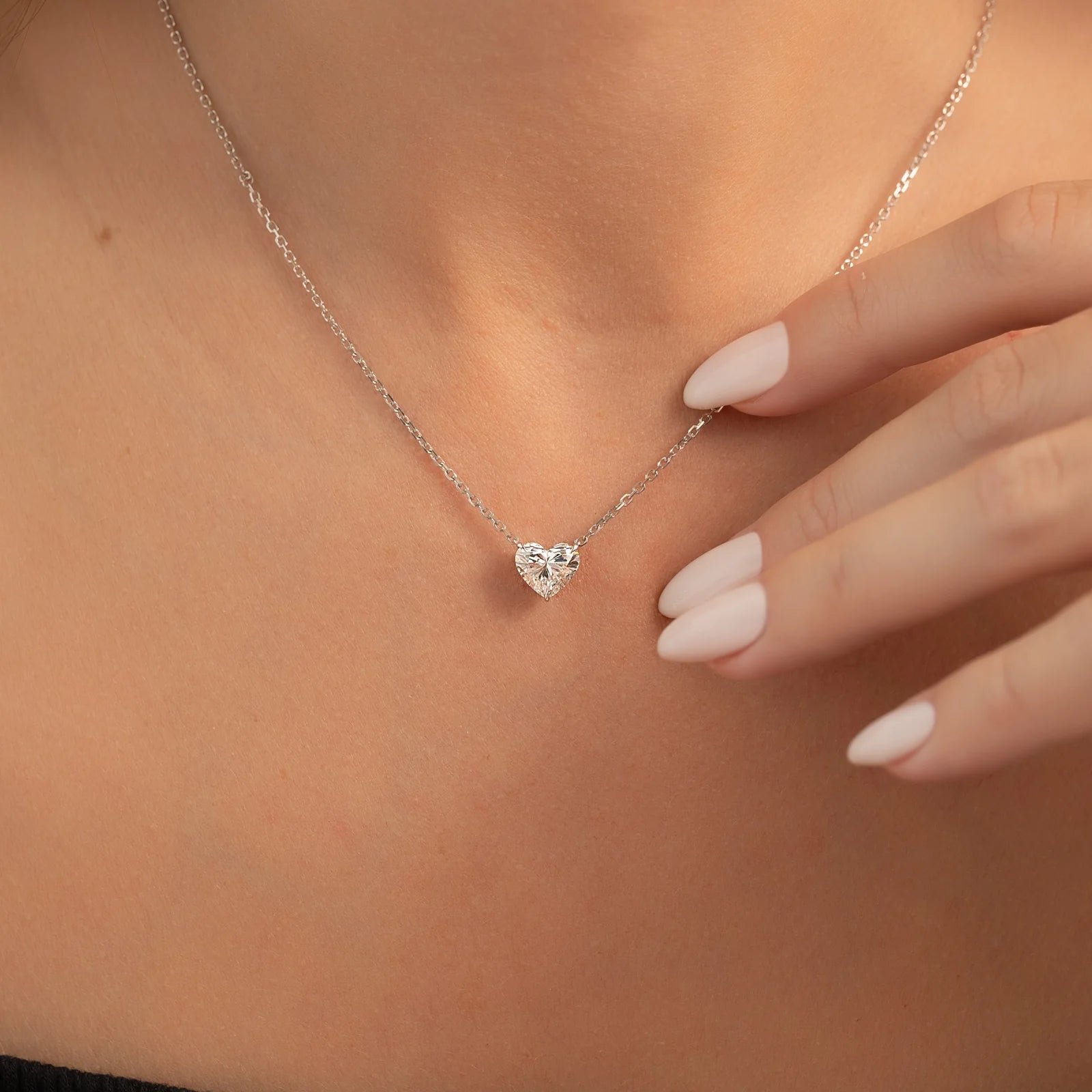 Amorette Heart Shape Moissanite Pendant
