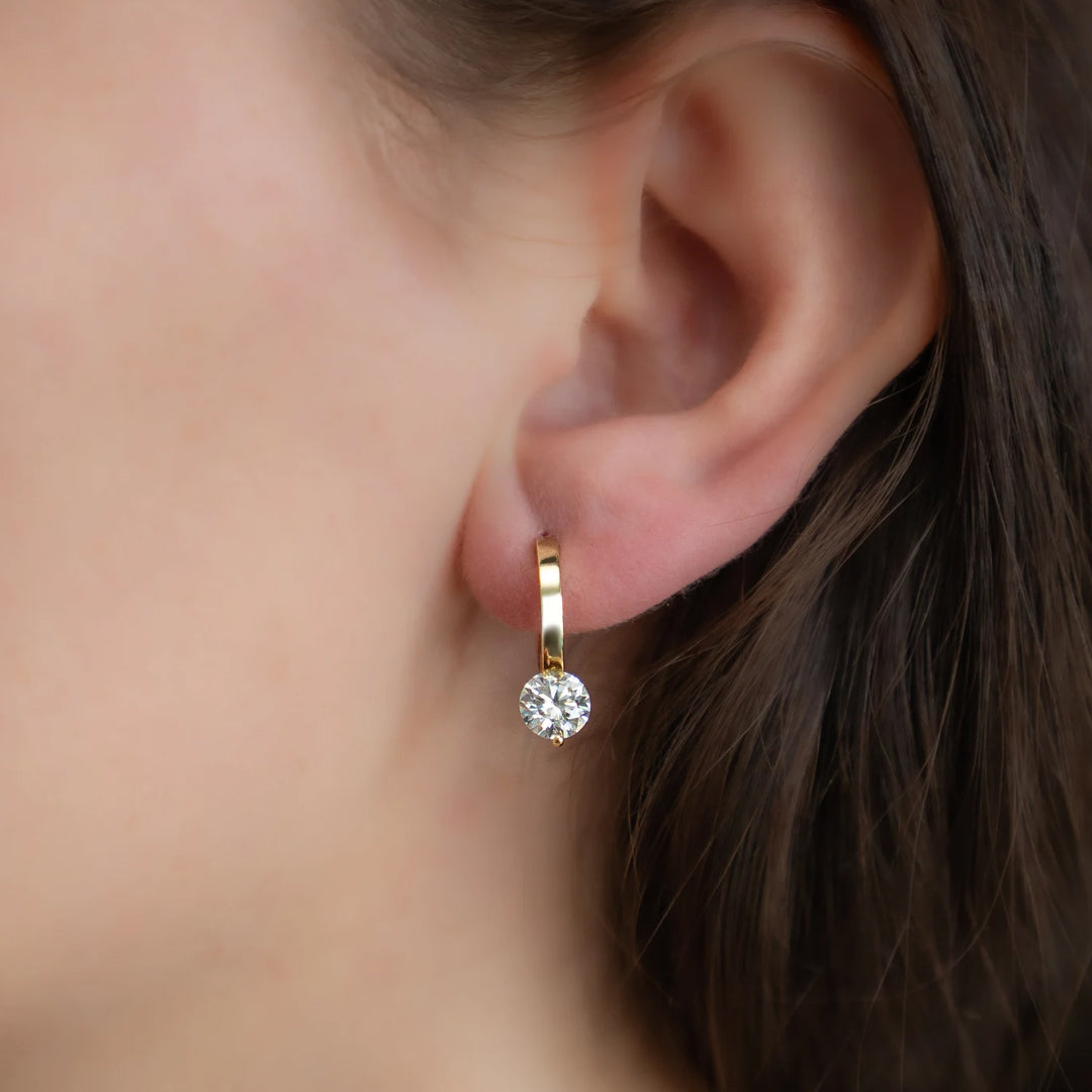 Izzy Round-Cut Moissanite Earrings