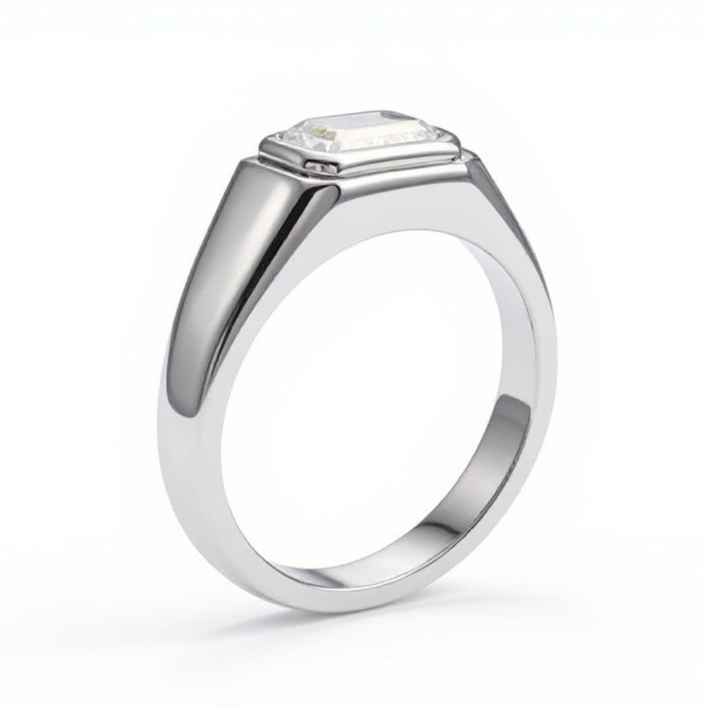 The Journeyman Emerald-Cut Moissanite Ring For Men