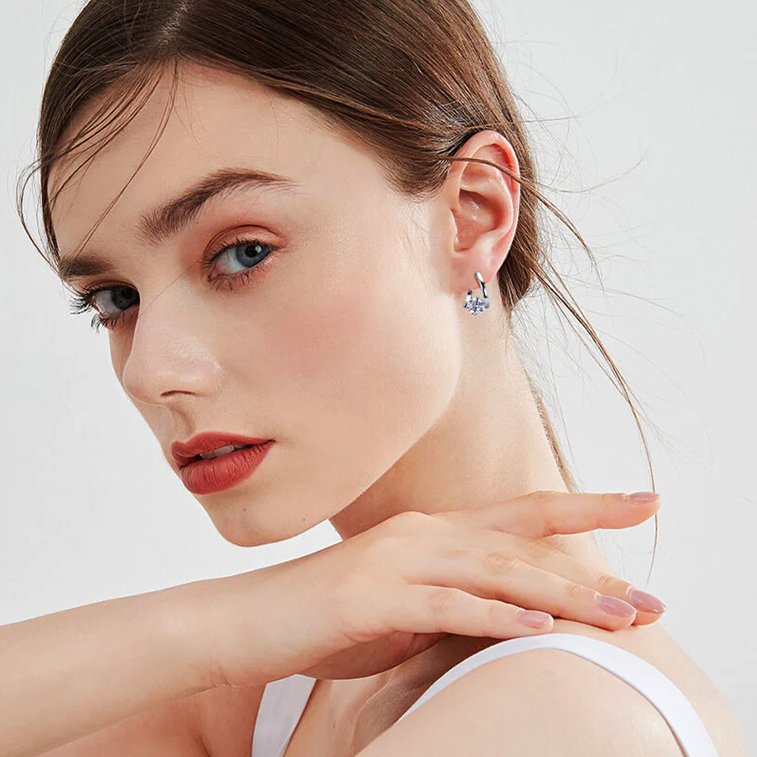 June Round-Cut Moissanite Earrings