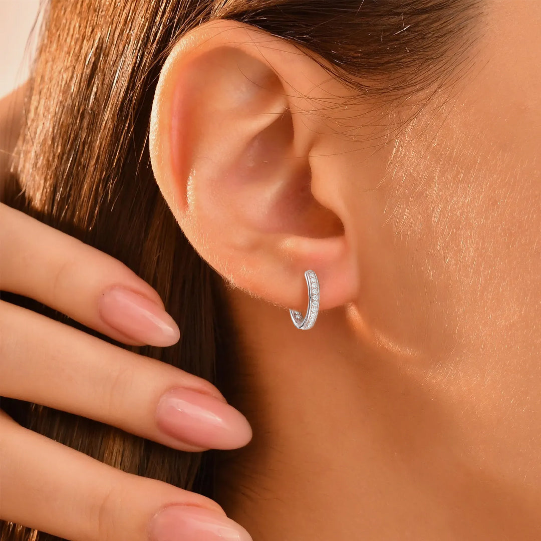 Juniper Hoop Moissanite Earrings