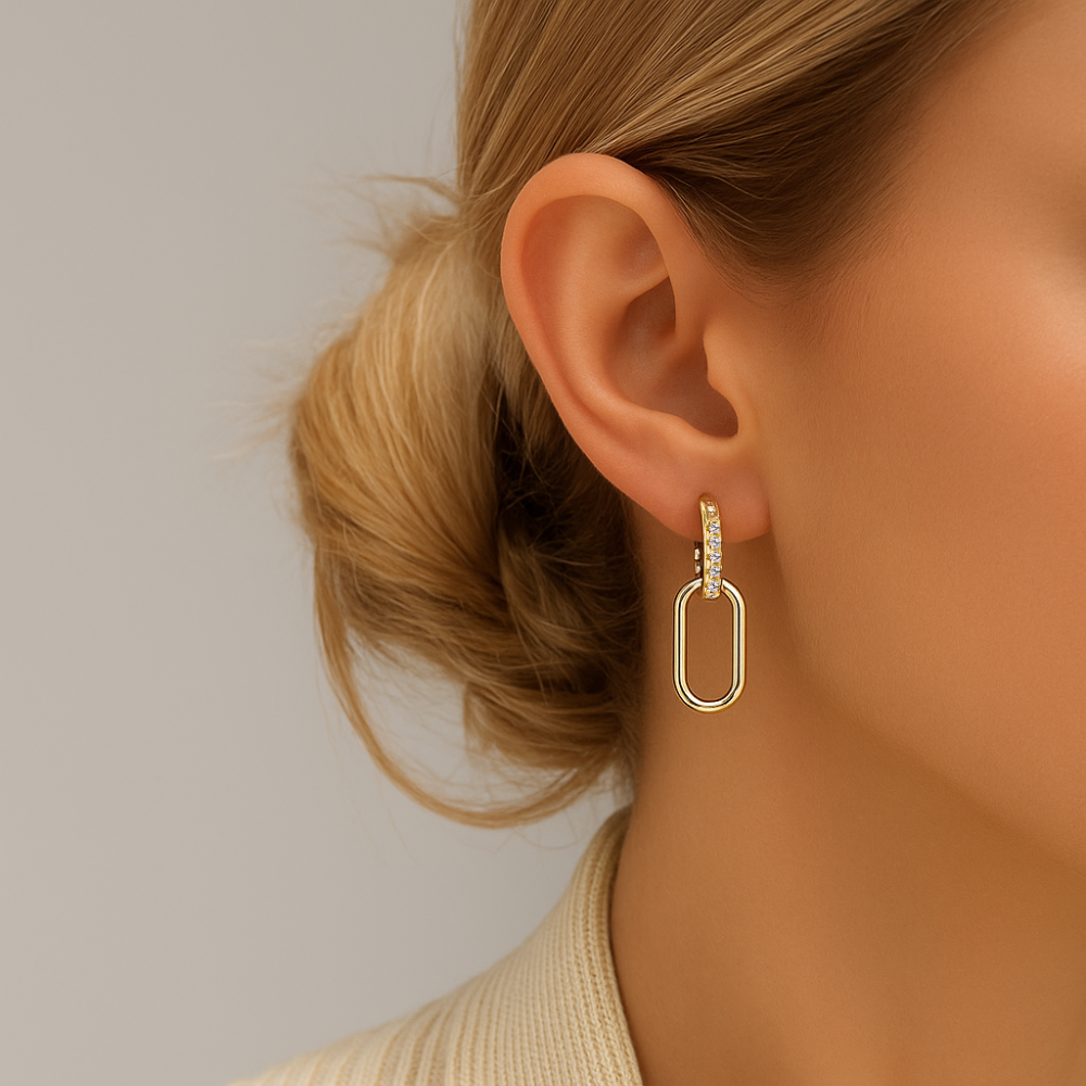 Karina 2-Style Loop Moissanite Earrings