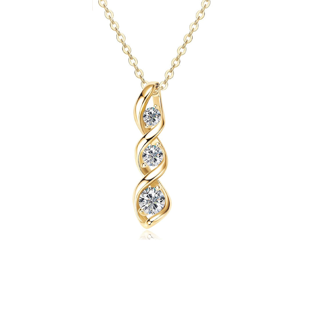 Marissa 3-Stone Moissanite Necklace