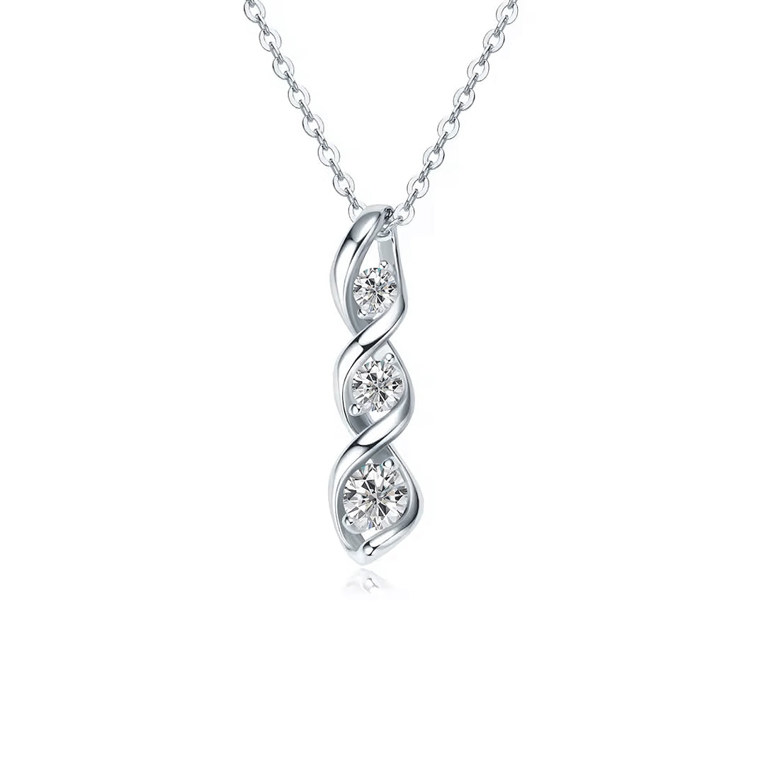 Marissa 3-Stone Moissanite Necklace