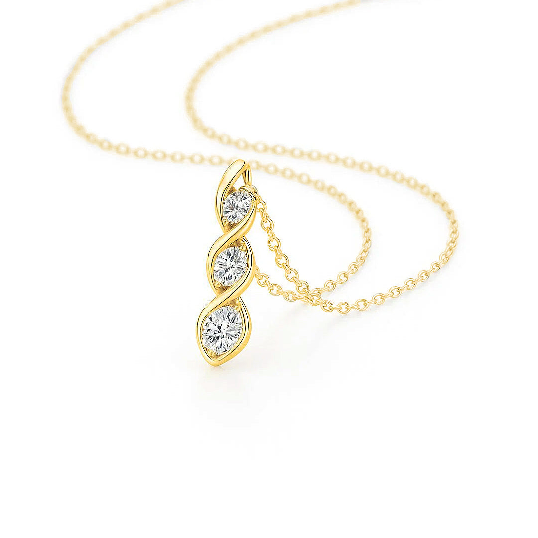 Marissa 3-Stone Moissanite Necklace
